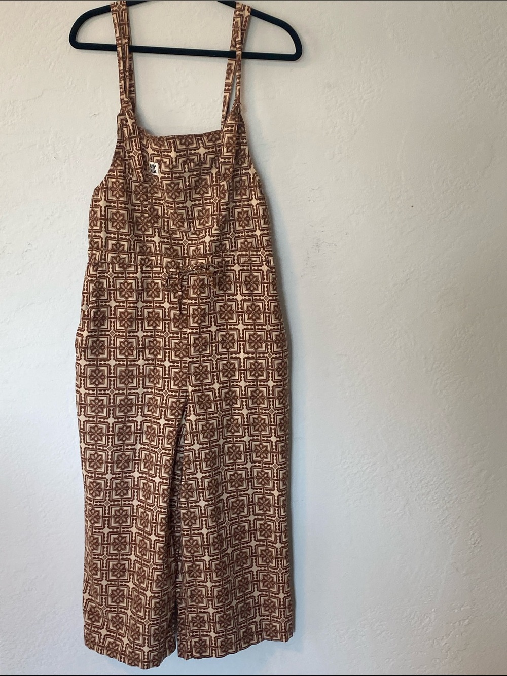 Lucy & Yak Brown Geometric Wide-Leg Jumpsuit